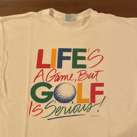 Vintage "Life's a Game, But Golf is Serious!" T-Shirt - Picture 5 of 11